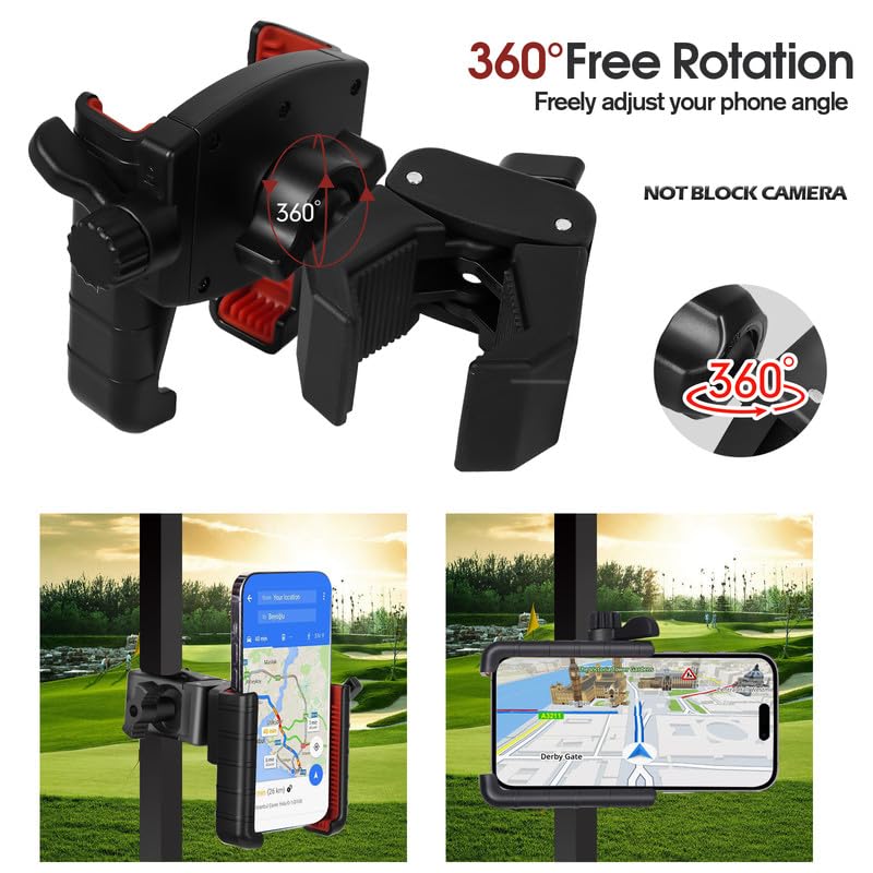 DEGUM Upgraded Golf Cart Phone Mount Holder Compatible with EZGO/Club Car/Yamaha, [Big Phones & Thick Cases Friendly] Universal Phone Holder Compatible with iPhone/Galaxy/Google Pixel, All Smartphones - Image 4